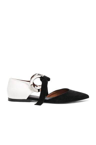 Suede Ankle Tie Flats