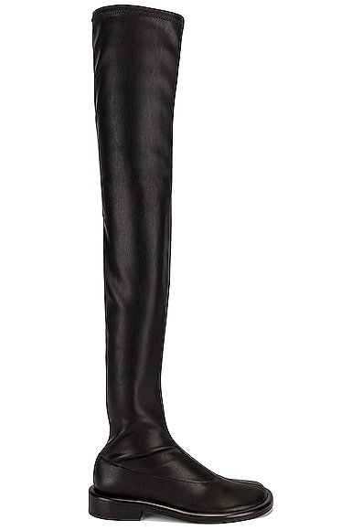 Pipe Thigh High Stretch Boots