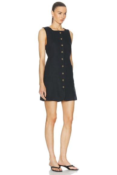 Shop Posse Emma Button Down Mini Dress In Black