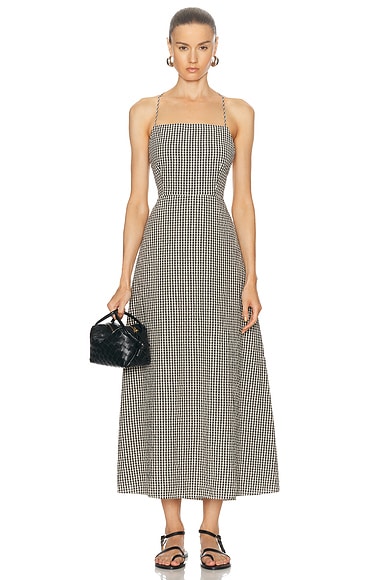 Posse Lori Dress in Gingham Black & Cream | FWRD Posse Lori Dress in Gingham Black & Cream | FWRD