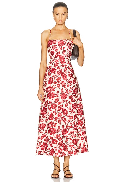 Posse Lori Dress in Deep Red & Oat