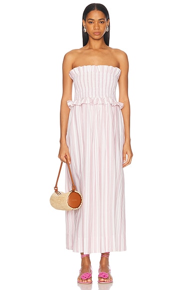 Coby Strapless Dress in Vintage Stripe