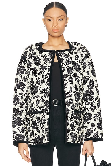 R13 Back Zip Windbreaker Jacket in Leopard Brown FWRD