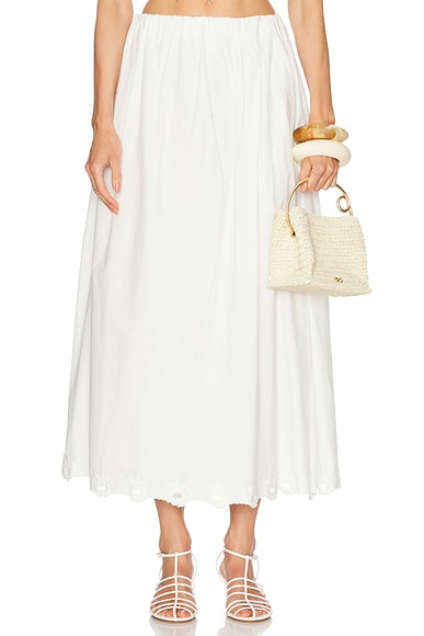 パーティを彩るご馳走や Loulou de Saison Artemis Long Skirt With Gathers in Ivory | FWRD スカート