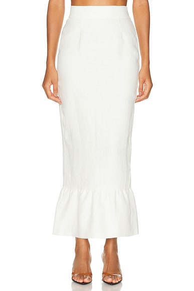 Posse Matilda Column Skirt in Cream