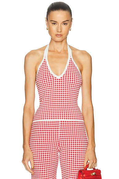 Posse Micah Halter Top in Red Gingham