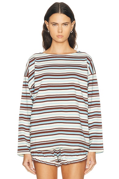 Posse Nadine Top in Chocolate Multi Stripe