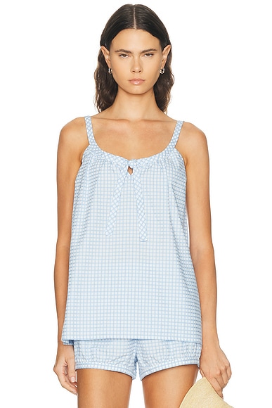 Posse Lila Cami Tank Top in Blue Gingham