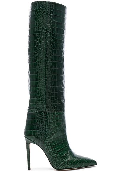 Paris Texas Croco Tall Boot In Green Fwrd