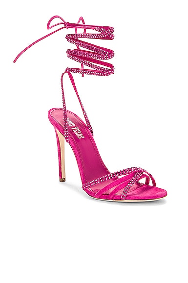 Shop Paris Texas Holly Nicole Lace Up Sandal In Pink Ruby
