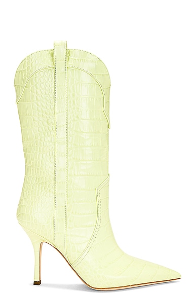 Paris Texas Paloma Mid Calf Boots In Lime