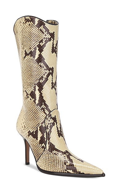 Shop Paris Texas Ashley Midcalf 95 Boot In Pale Yellow
