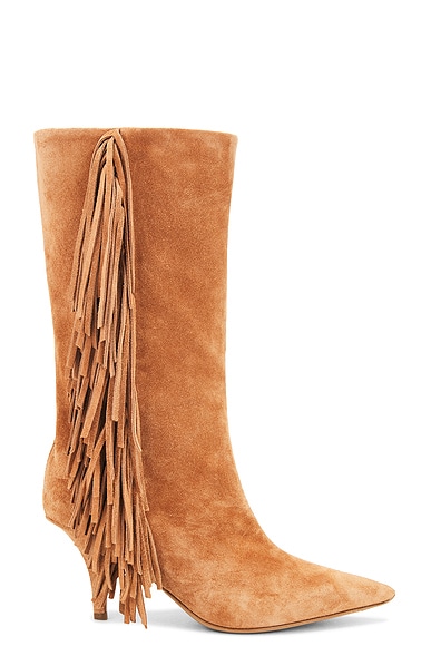 Paris Texas Jessie Mid Calf 75 Boot in Terracotta