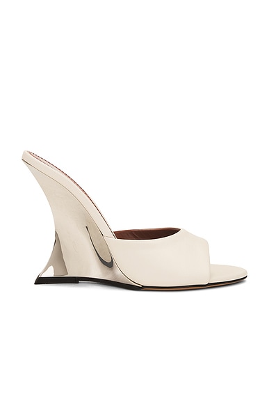 Paris Texas Nina Mule in White & Silver
