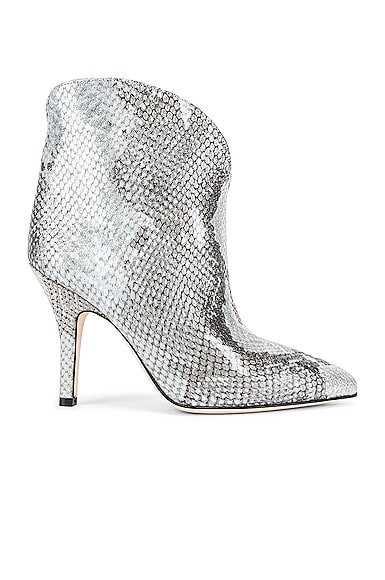Python Lame Print Rounded Print Stiletto Ankle Boot