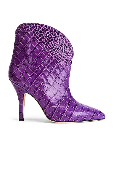 Moc Croco Rounded Stiletto Ankle Boot