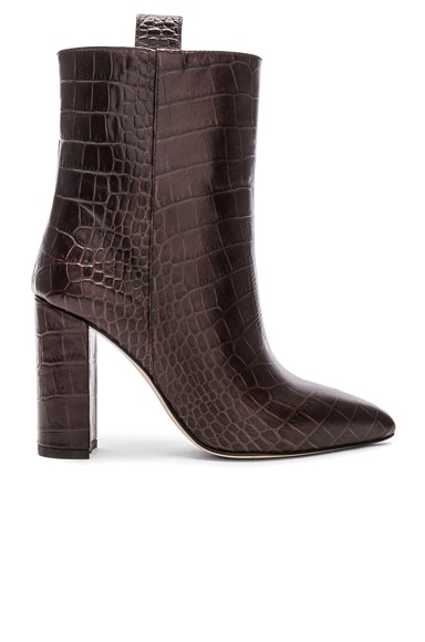Paris Texas Ankle Boot in Dark Brown Croc | FWRD