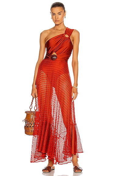 Asymmetric Netted Beach Dress