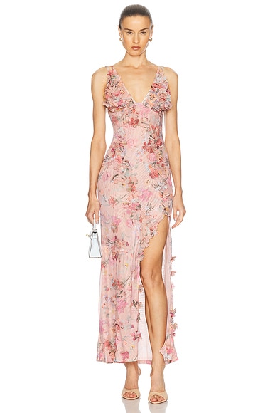 PatBO Lily Flower Gown in Orange