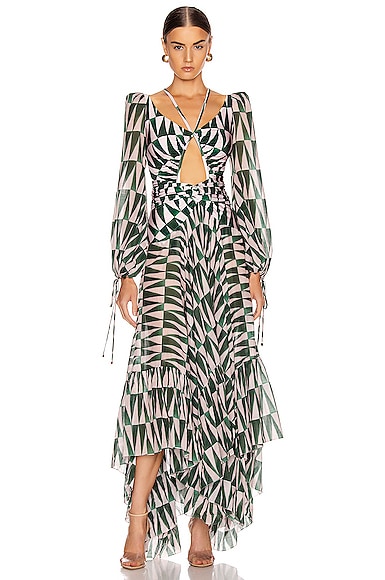 Patbo Geo Print Long Sleeve Cutout 