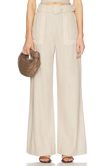 PatBO Candy Linen Pant in Natural