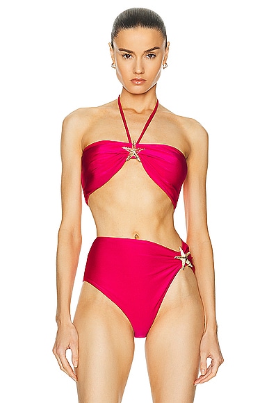 Shop Patbo Starfish Bikini Top In Cerise
