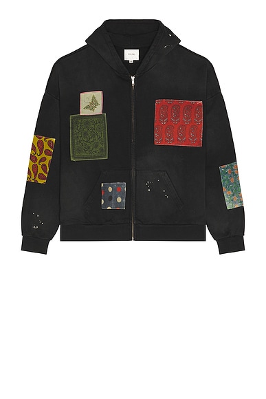 Found Tapestry Patchwork Zip Up Hoodie