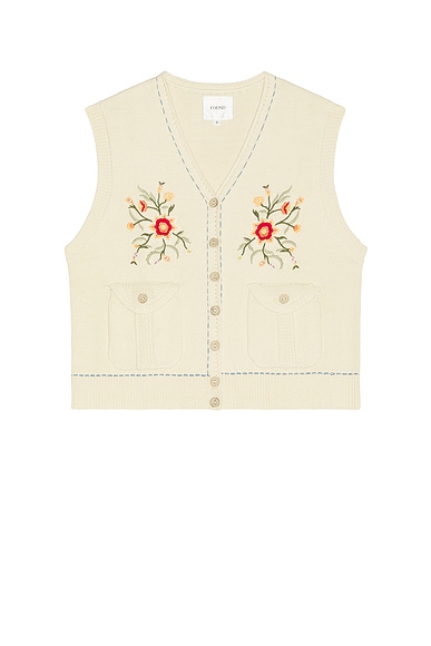 Found Floral Embroidered Knit Vest