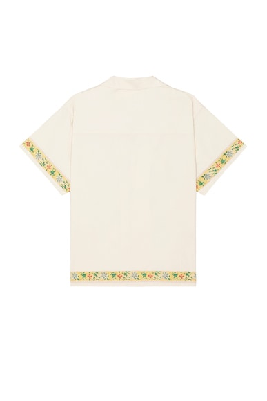 Shop Found Moth Short Sleeve Camp Shirt In Cream