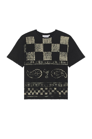 Found Checkered Paisley Tee In Black