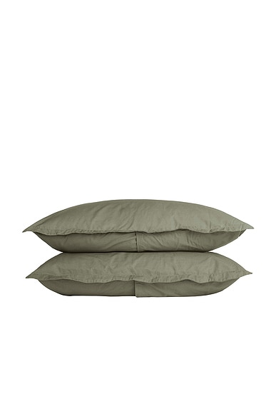 Parachute Percale Sham Set in Moss