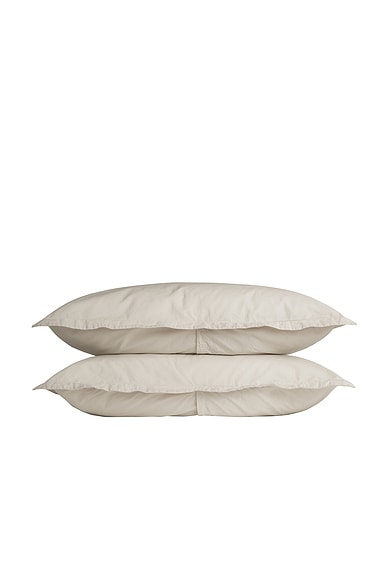 Parachute Percale Sham Set in Bone
