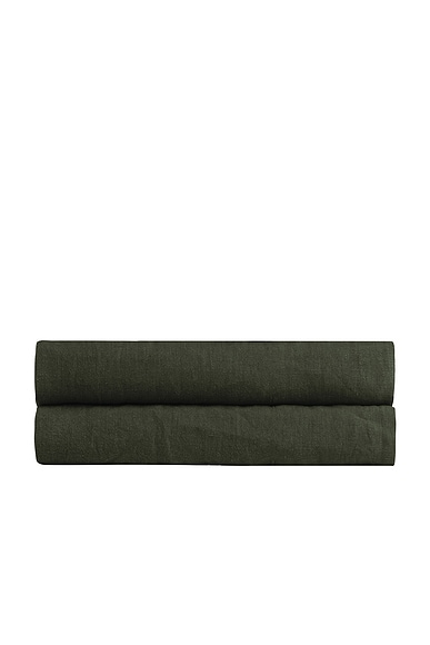 Parachute Linen Fitted Sheet in Evergreen