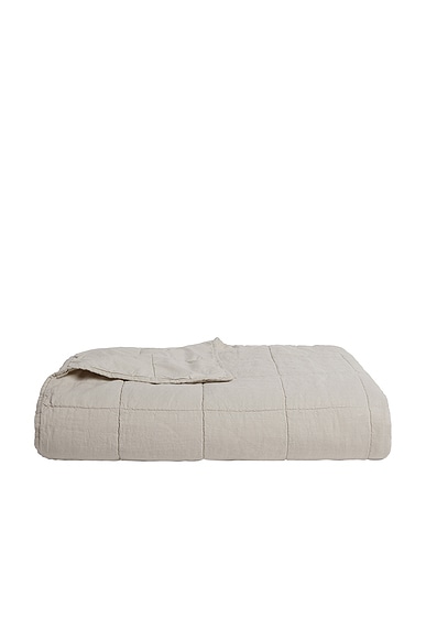 Parachute Linen Box Quilt in Bone