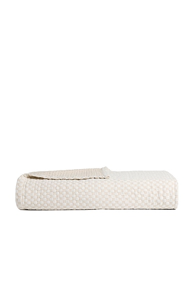 Parachute Organic Key Jacquard Coverlet in Bone & Cream