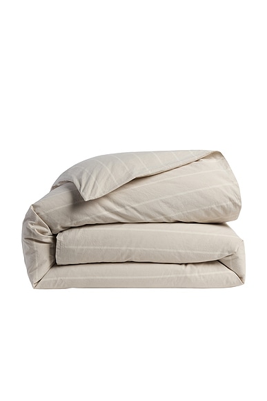 Parachute Brushed Cotton Duvet Cover in Bone Stripe