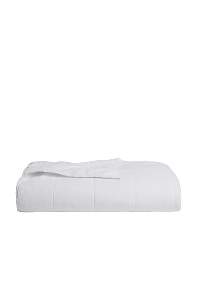 Parachute Linen Box Quilt in White