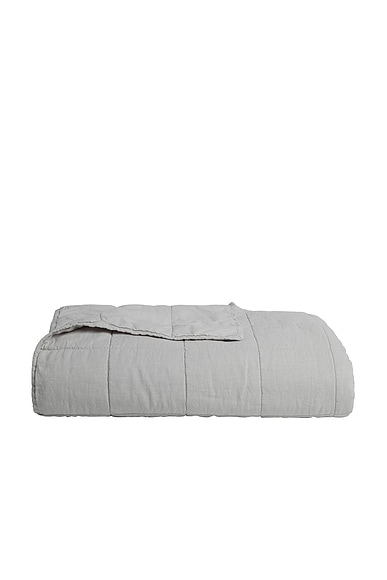 Parachute Linen Box Quilt in Fog