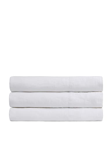 Parachute Linen Top Sheet in White