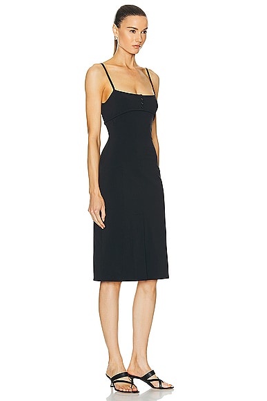 Shop Priscavera Stretch Tailored Midi Dress In Black