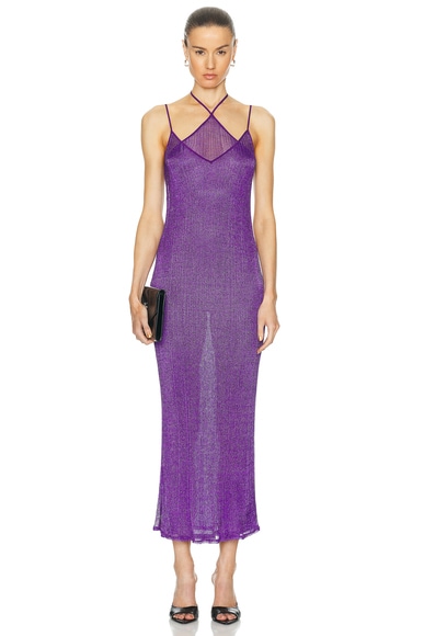 Metallic Double Layer Dress in Purple