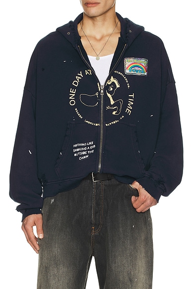 Paly Hollywood Treatment Center Zip Hooded Sweatshirt in Navy