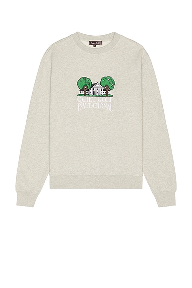 Quiet Golf Invitational Crew Neck Sweatshirt in Ash
