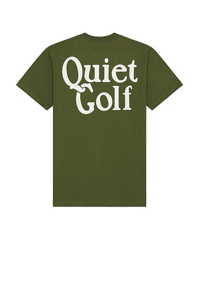 Quiet Golf Heritage Stack Tee in Olive