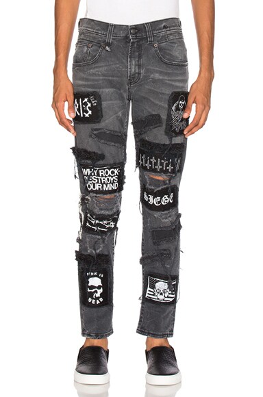 R13 Boy in Extreme Patch Grey | FWRD