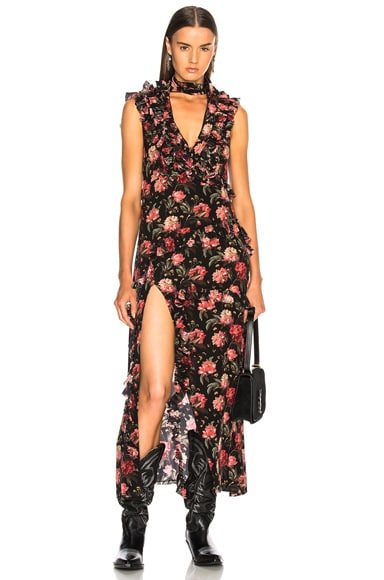 Ruffle Slit Dress