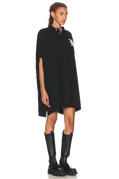 Shop R13 Logo Polo Shirt Dress In Black