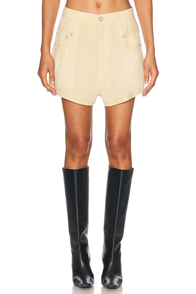 R13 Double Loop Venti Short in Maize Linen Chambray