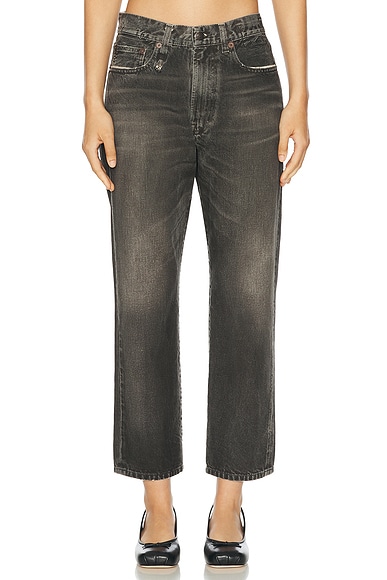 R13 Boyfriend Straight Leg in Mud Grey