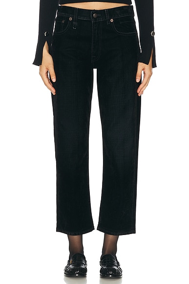 Romeo Slim Straight in Flocked Black